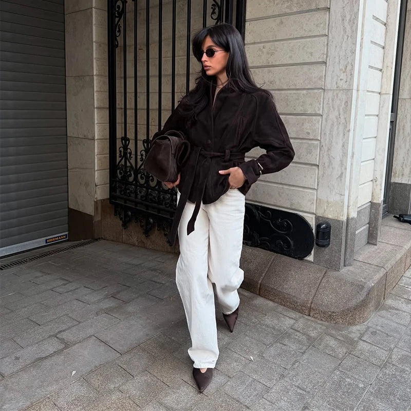 Suede Tailored Blazer Jacket