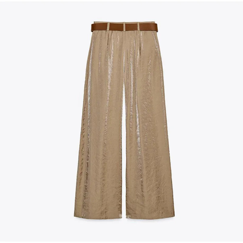 Elegant Wide-Leg Trousers with Fitted Bodysuit