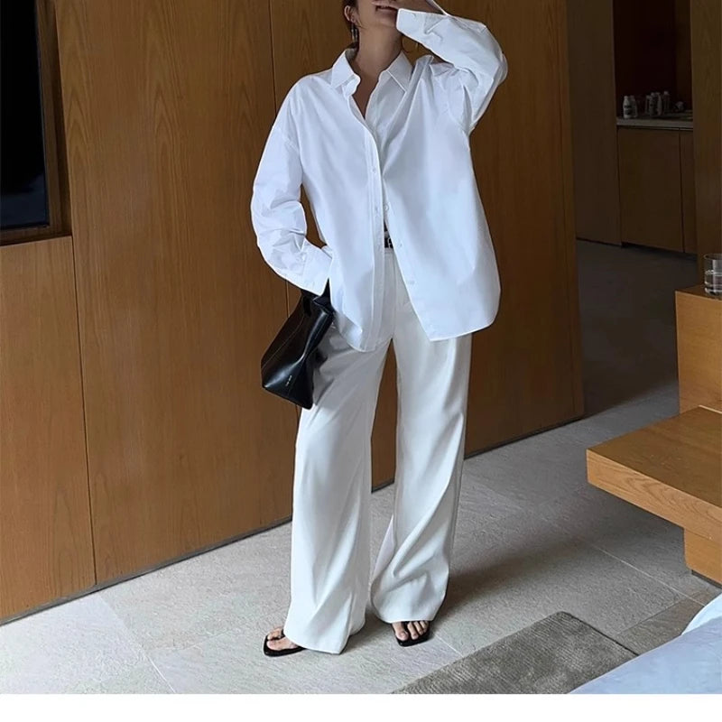 Wide-Leg High-Waist Trousers