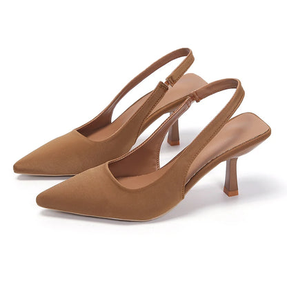 Pointed Toe Slingback Heels