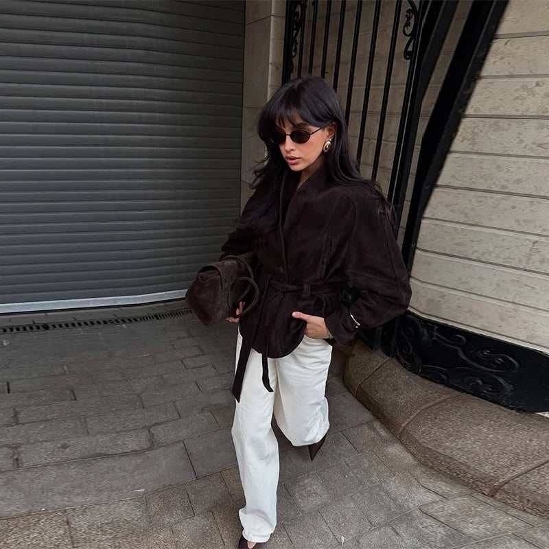 Suede Tailored Blazer Jacket